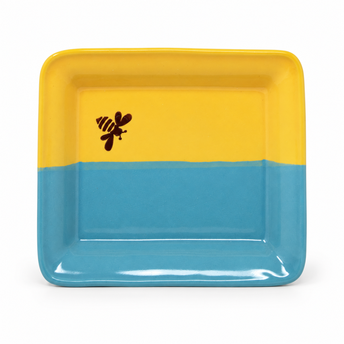 Bee Motif Ceramic Serving Tray, 24 × 19 cm | Himalayan Goods