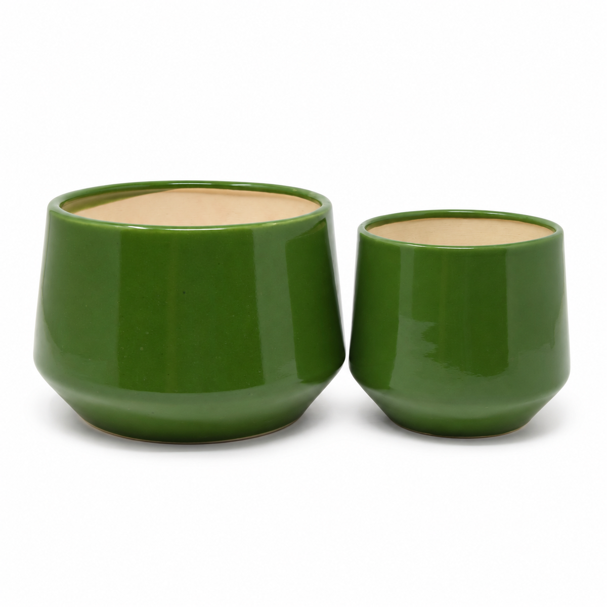 Tapered Geometric Ceramic Planter Pot 6.7x5 Inch | Indoor Garden Pot