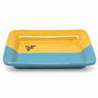 Bee Motif Ceramic Serving Tray, 24 × 19 cm | Himalayan Goods