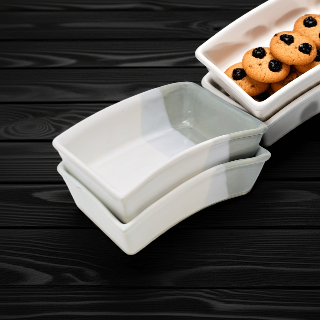 Curved Serving Trays Dishes 2 Pack