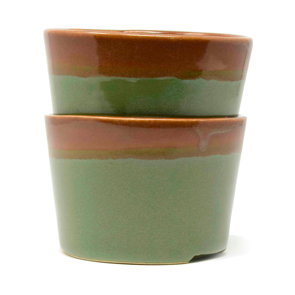 Tapered Ceramic Cylinder Planter Pots (Set of 2) | 4.75 x 3.25 Inch