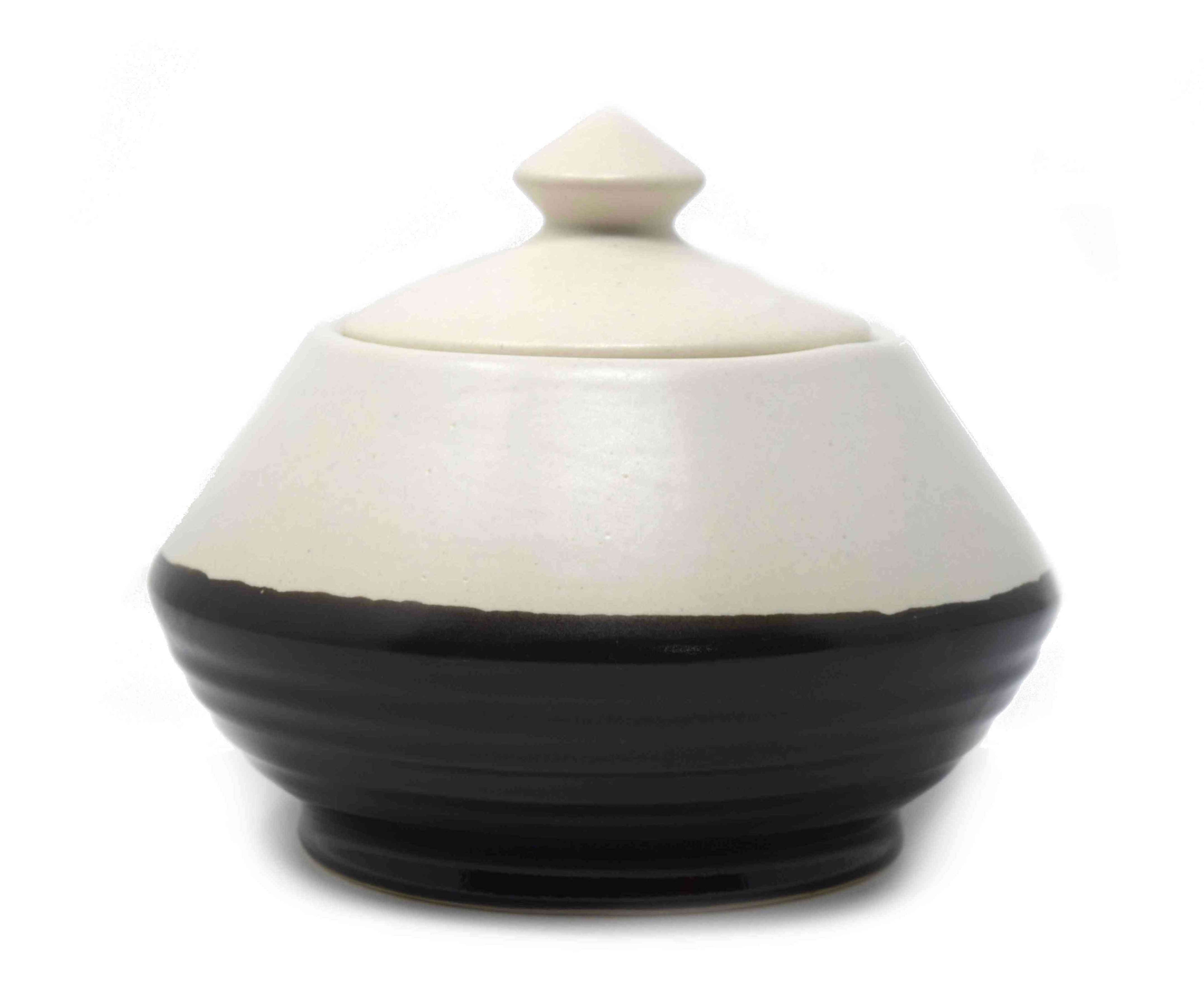 Ribbed Ceramic Jar Or Pot with Lid (1.3 Litre) or Classic Indian Handi