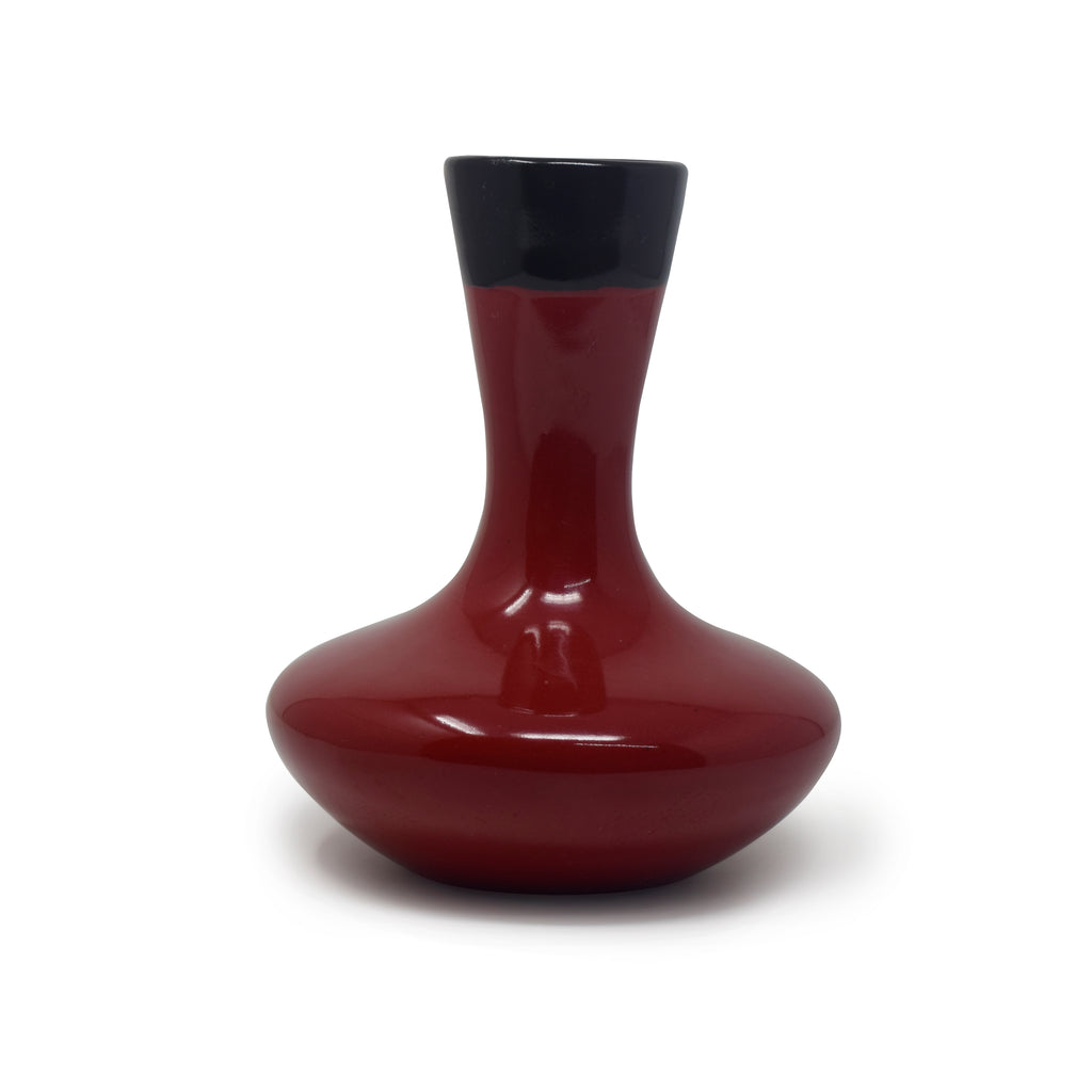 Handmade Ceramic Long Neck Flask Vase (7 Inch) | Himalayan Inspired Home Decor