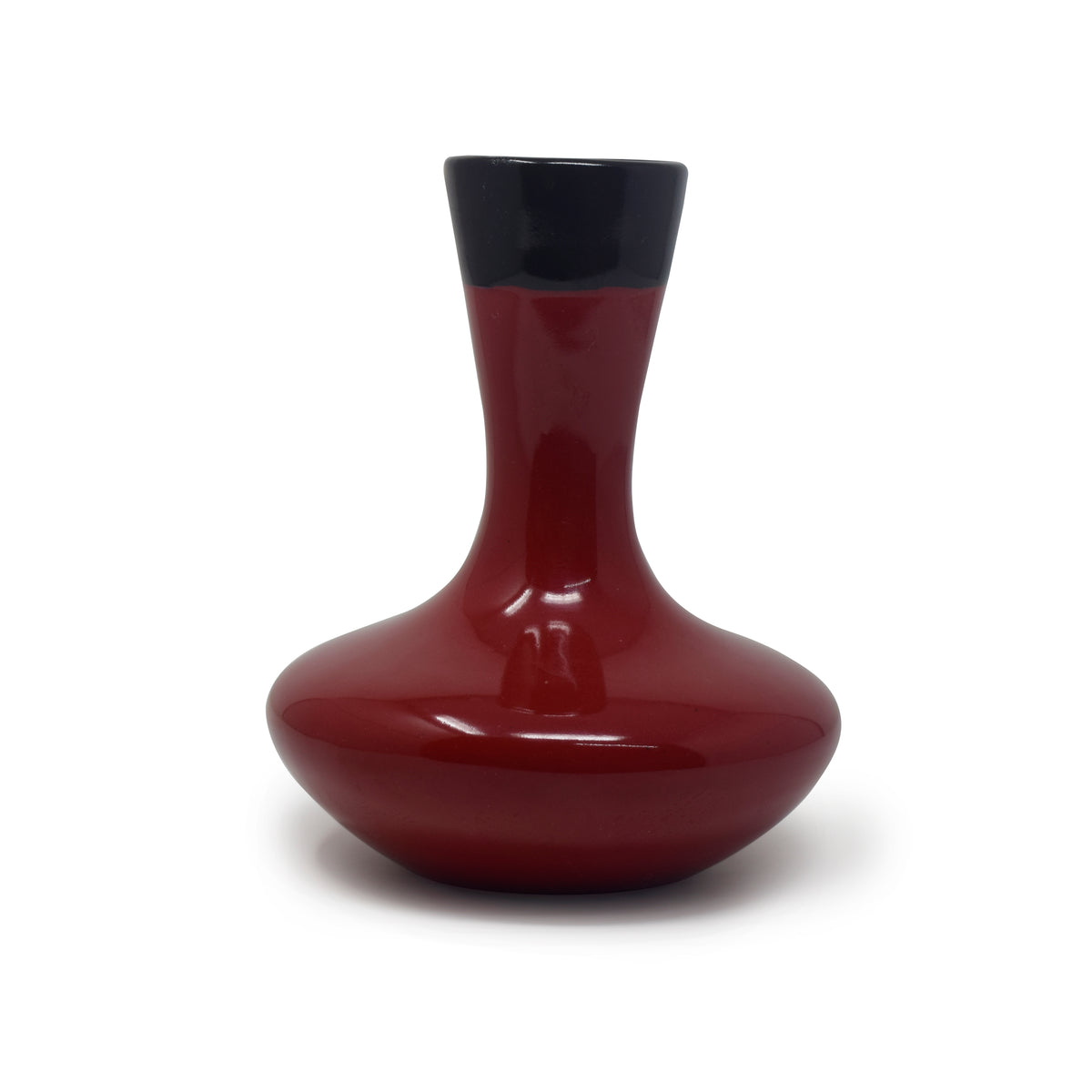Handmade Ceramic Long Neck Flask Vase (7 Inch) | Himalayan Inspired Home Decor