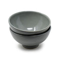 Handcrafted Footed Ceramic Soup & Snack Bowls (Set of 2) | Japanese Style Stoneware Katori