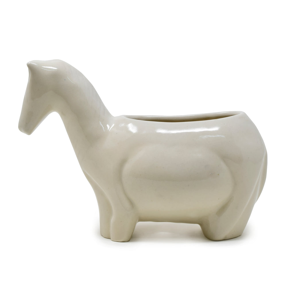 Sculptural Horse Ceramic Planter Pot (6 x 4 Inch) | Artisanal Animal Home Decor