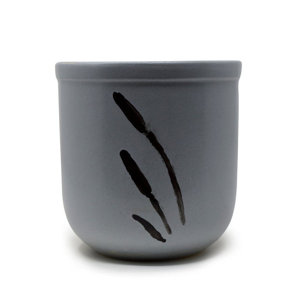 Artisanal Cylindrical Ceramic Planter Crock (7 Inch) | Himalayan Inspired Vessel