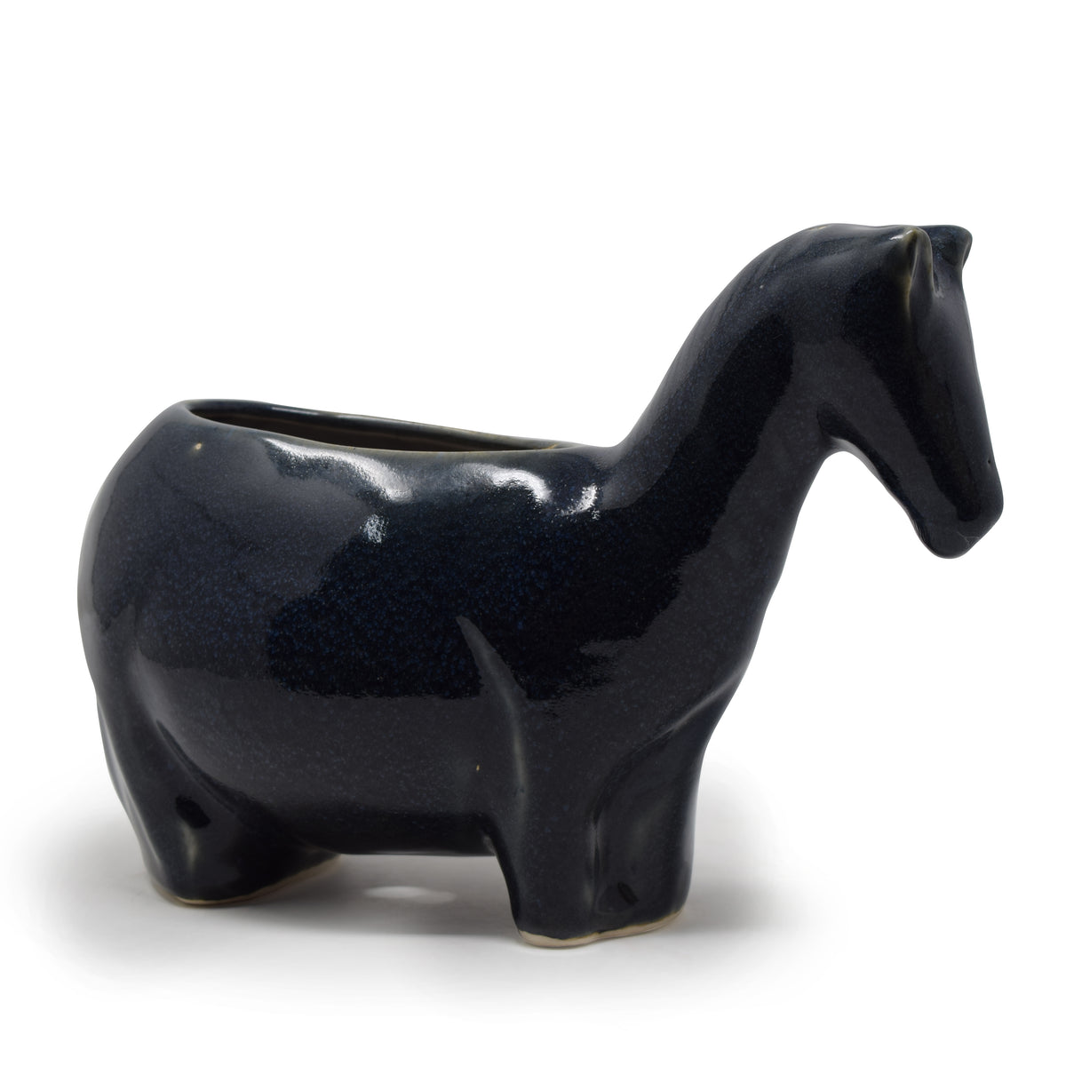 Sculptural Horse Ceramic Planter Pot (6 x 4 Inch) | Artisanal Animal Home Decor