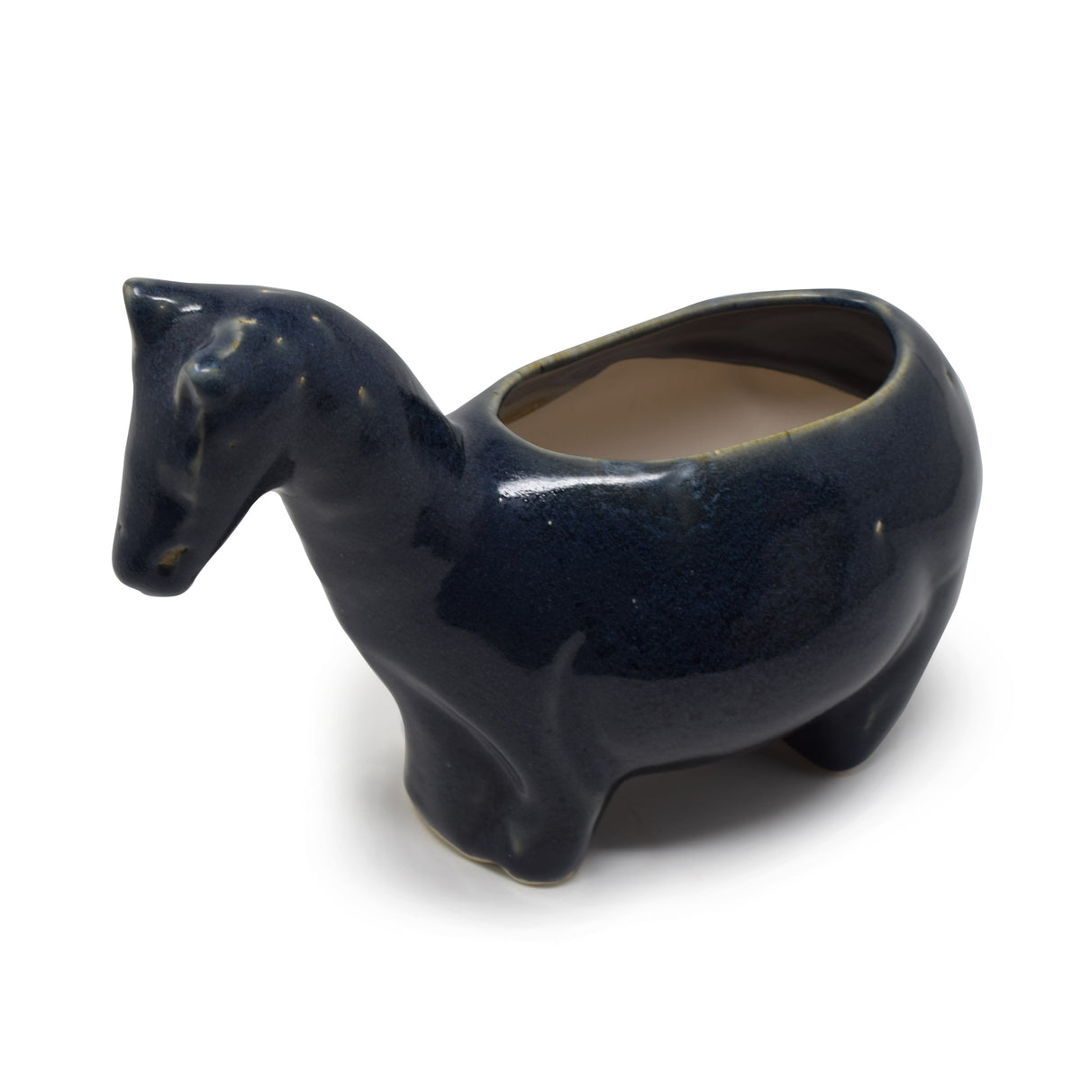 Sculptural Horse Ceramic Planter Pot (6 x 4 Inch) | Artisanal Animal Home Decor