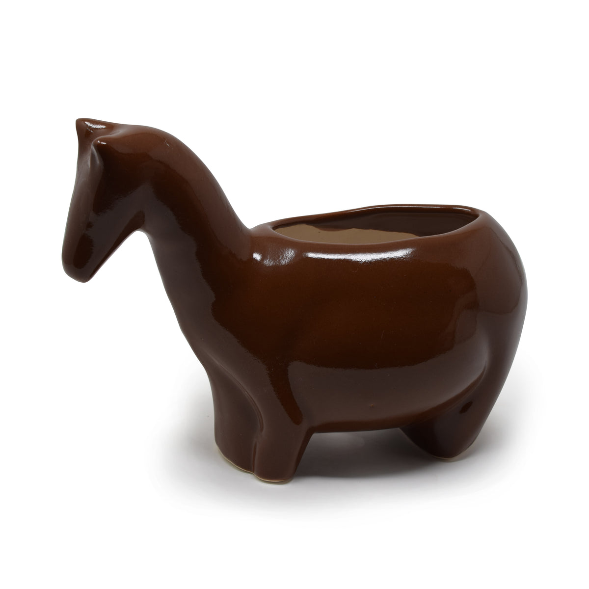 Sculptural Horse Ceramic Planter Pot (6 x 4 Inch) | Artisanal Animal Home Decor
