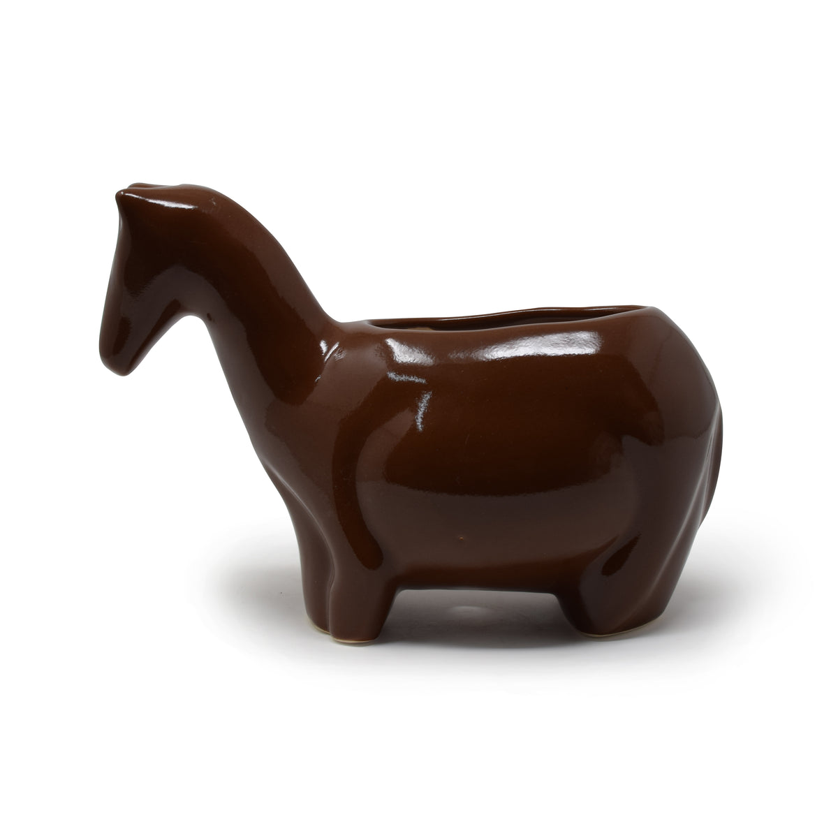 Sculptural Horse Ceramic Planter Pot (6 x 4 Inch) | Artisanal Animal Home Decor