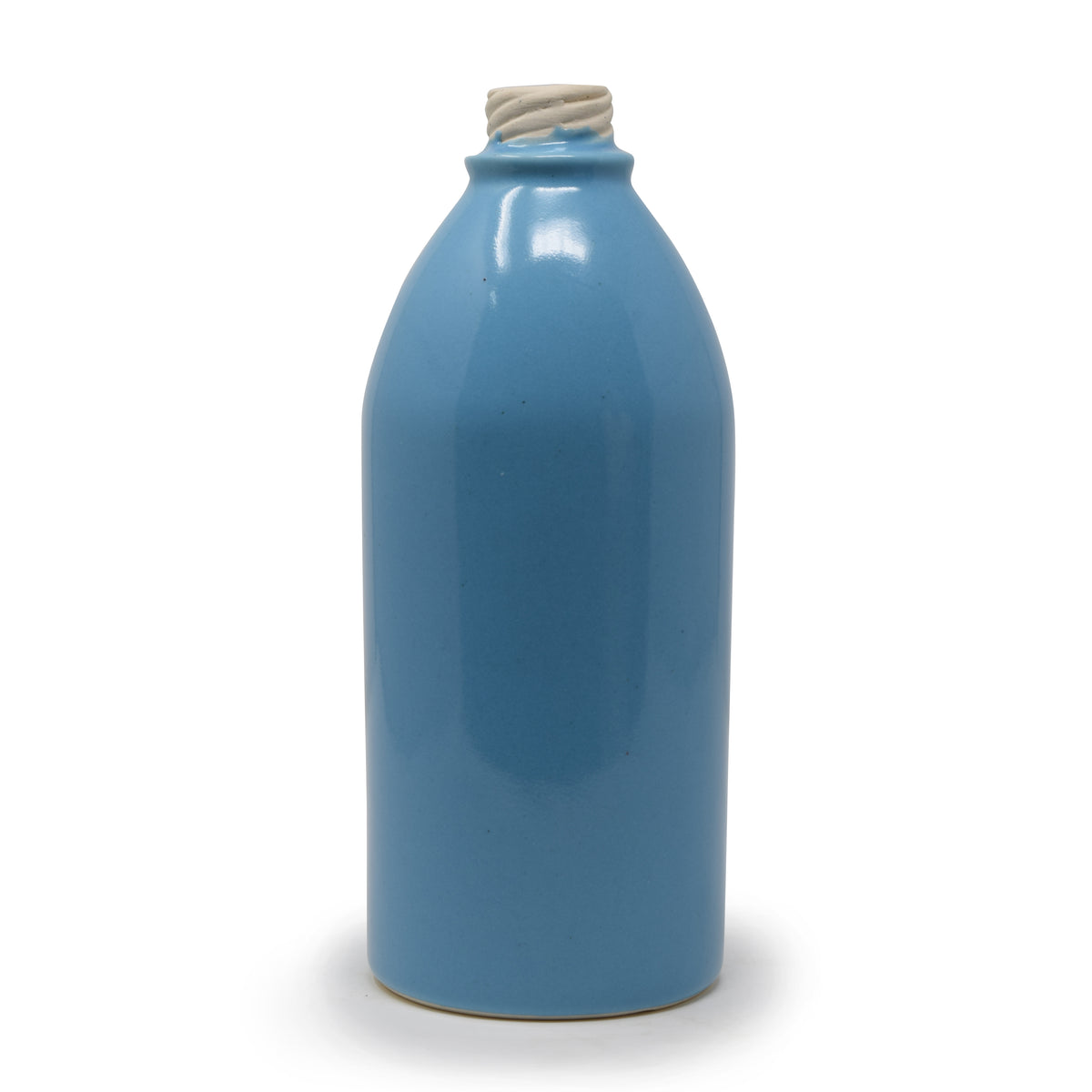 Textured-Spout Ceramic Bottle Vase (9 x 3.3 Inch) | Himalayan Inspired Vessel