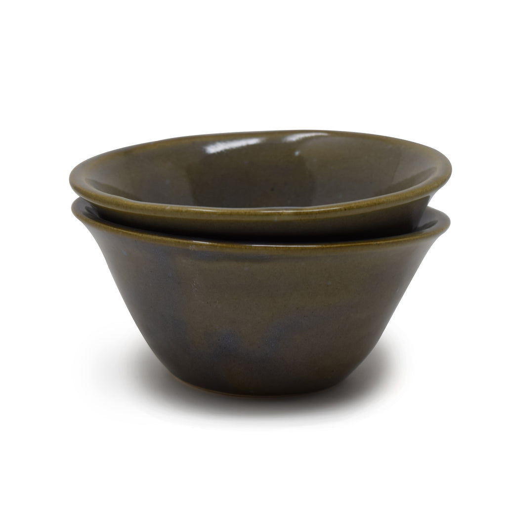 Tapered Ceramic Flared Bowls (Set of 2) | 300 ml Artisanal Snack & Soup Bowls