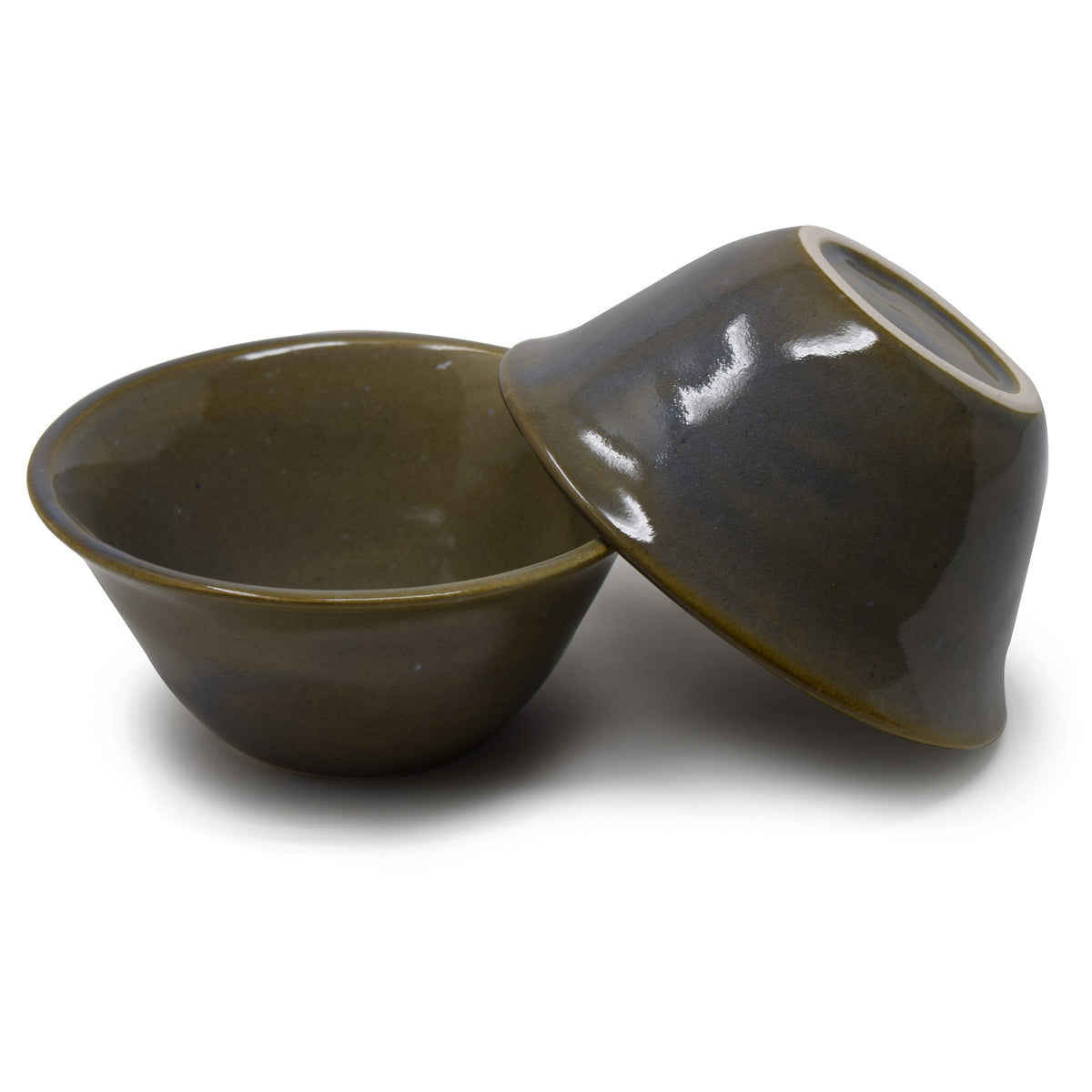 Tapered Ceramic Flared Bowls (Set of 2) | 300 ml Artisanal Snack & Soup Bowls