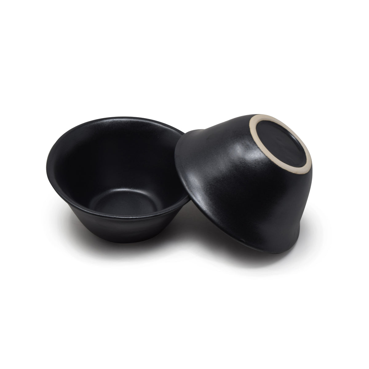 Tapered Ceramic Flared Bowls (Set of 2) | 300 ml Artisanal Snack & Soup Bowls