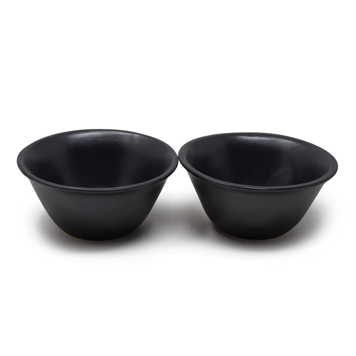 Tapered Ceramic Flared Bowls (Set of 2) | 300 ml Artisanal Snack & Soup Bowls
