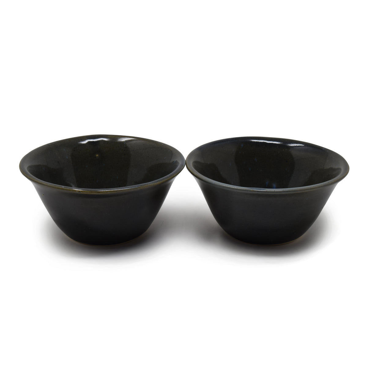 Tapered Ceramic Flared Bowls (Set of 2) | 300 ml Artisanal Snack & Soup Bowls