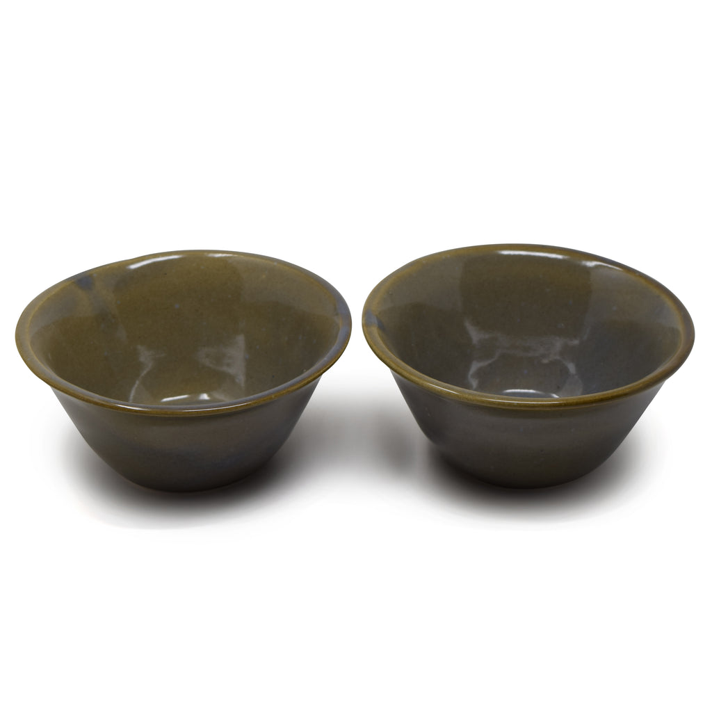 Tapered Ceramic Flared Bowls (Set of 2) | 300 ml Artisanal Snack & Soup Bowls