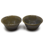 Tapered Ceramic Flared Bowls (Set of 2) | 300 ml Artisanal Snack & Soup Bowls