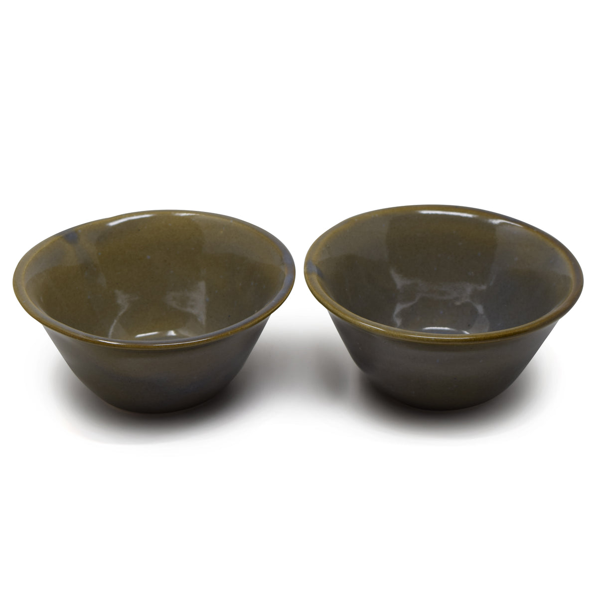 Tapered Ceramic Flared Bowls (Set of 2) | 300 ml Artisanal Snack & Soup Bowls