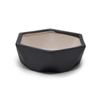 Geometric Faceted Hexagonal Ceramic Planter Dish (5.75 x 2 Inch)