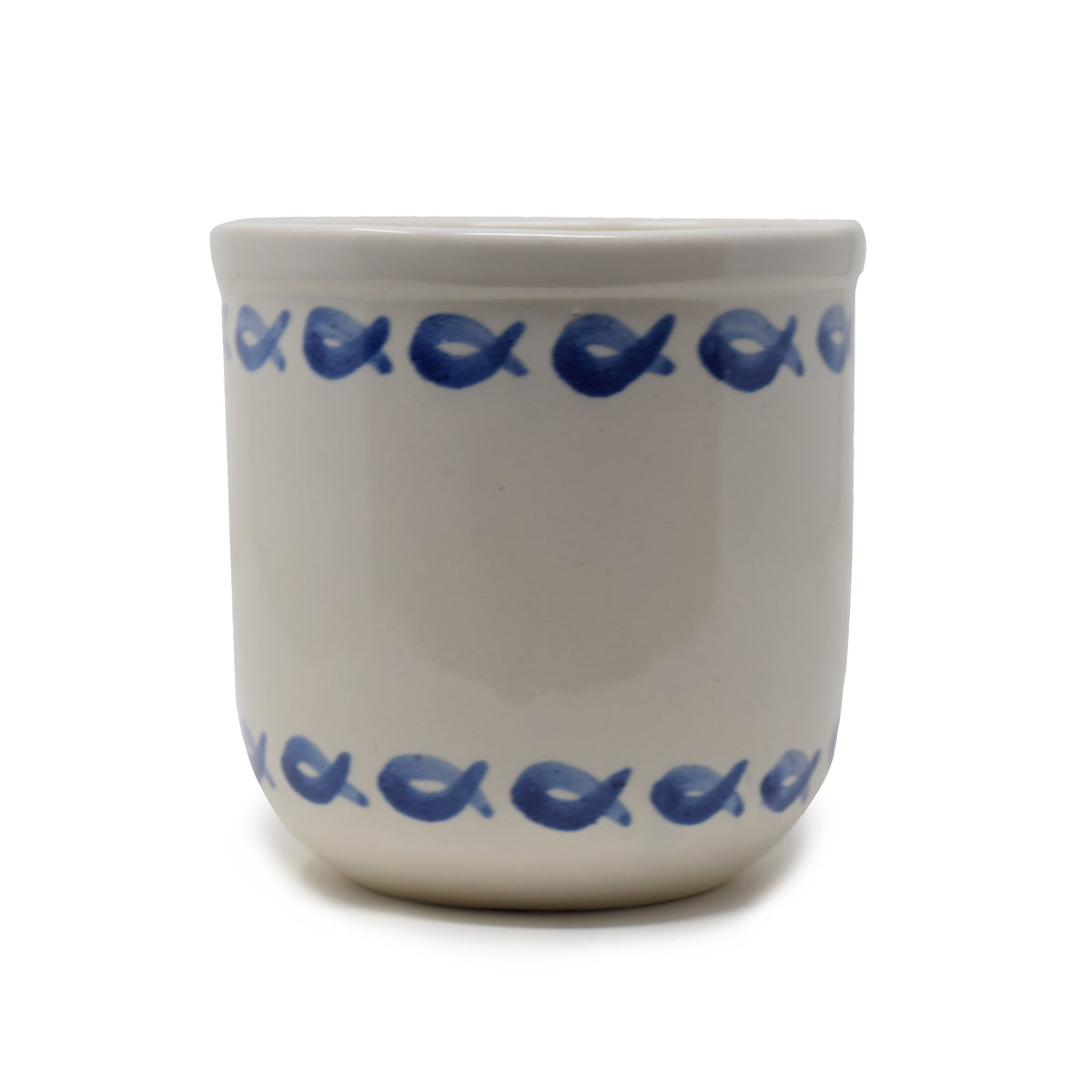 Artisanal Cylindrical Ceramic Planter Crock (7 Inch) | Himalayan Inspired Vessel