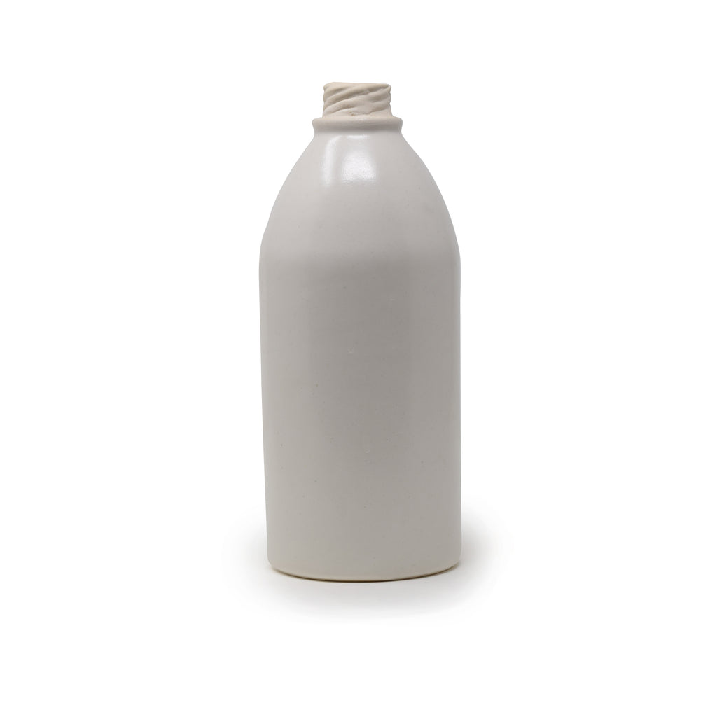 Textured-Spout Ceramic Bottle Vase (9 x 3.3 Inch) | Himalayan Inspired Vessel