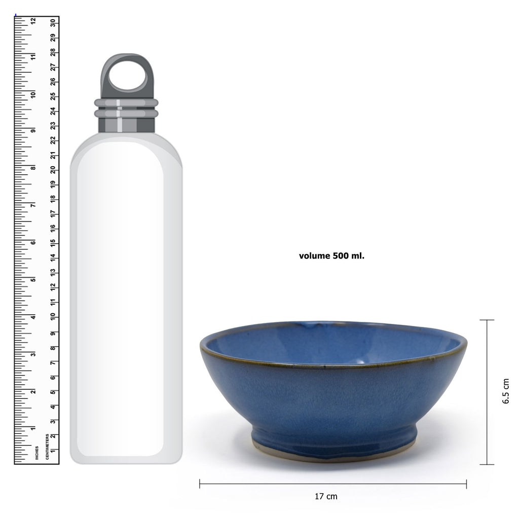 Asymmetrical Warped Ceramic Bowl (500 ml) | Artisanal Soup & Noodle Bowl