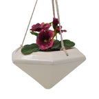 Faceted Diamond Hanging Ceramic Planter Vessel (16 x 9 cm)