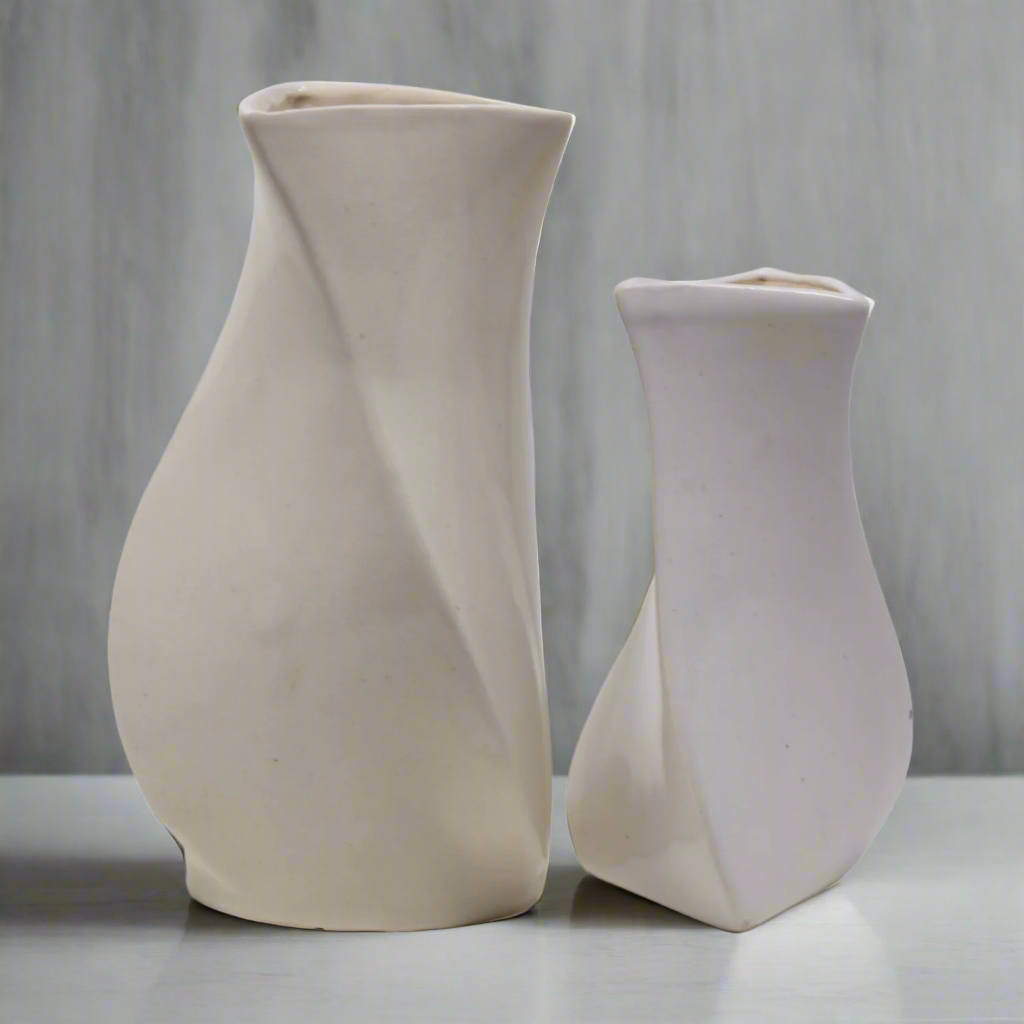 Twisted Ceramic Flower Vase 7 inches