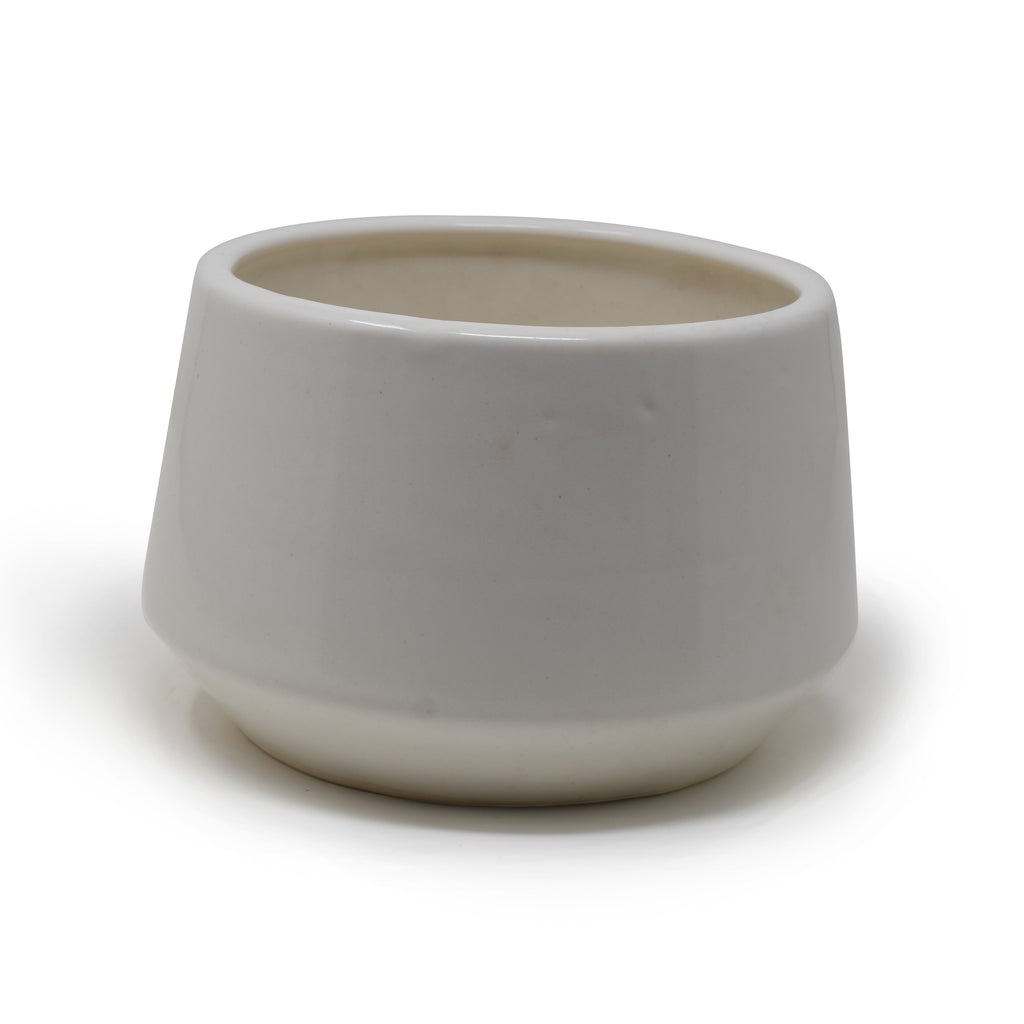 Tapered Geometric Ceramic Planter Pot 6.7x5 Inch | Indoor Garden Pot