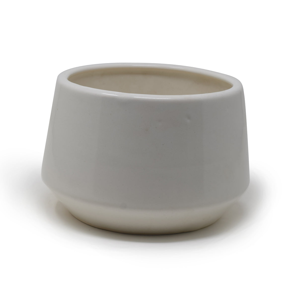 Tapered Geometric Ceramic Planter Pot 6.7x5 Inch | Indoor Garden Pot