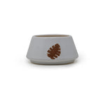 Truncated Conical Ceramic Leaf Planter Bowl (6 x 3 Inch)