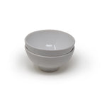 Handcrafted Footed Ceramic Soup & Snack Bowls (Set of 2) | Japanese Style Stoneware Katori