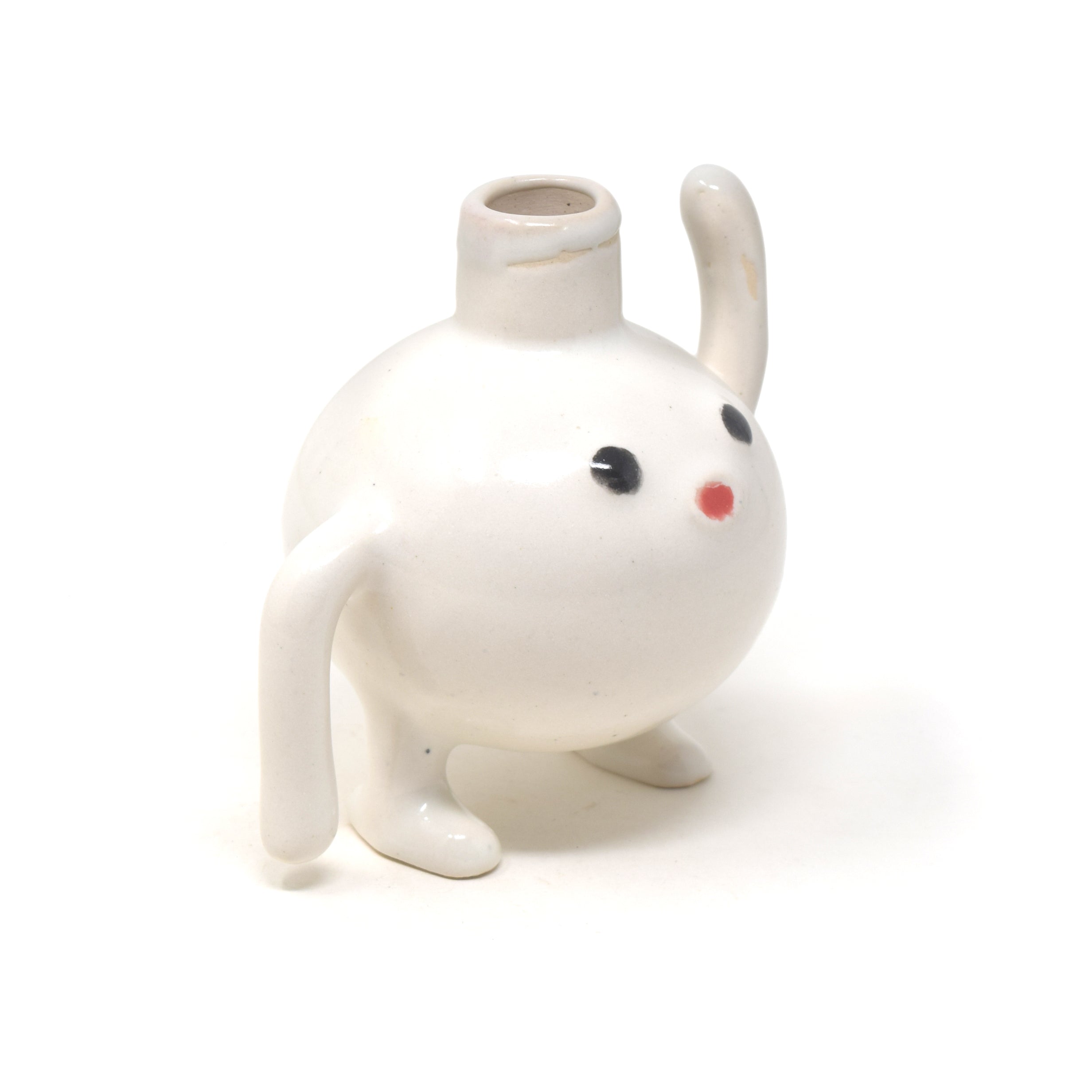 Round Happy Face Ceramic Vase