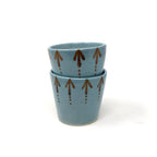 Tapered Ceramic Mini Planter Pots Set of 2 with Drainage | 3.5x3.25 Inch