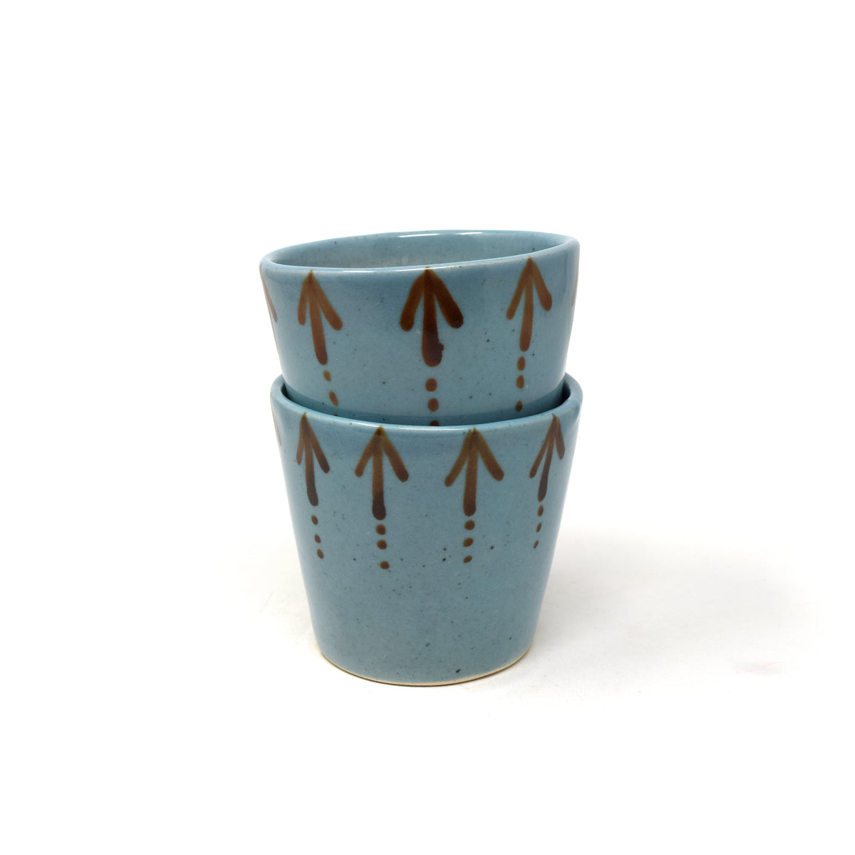Tapered Ceramic Mini Planter Pots Set of 2 with Drainage | 3.5x3.25 Inch