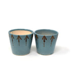 Tapered Ceramic Mini Planter Pots Set of 2 with Drainage | 3.5x3.25 Inch