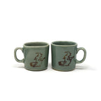 Hand-Painted Witch Silhouette Ceramic Tea Cups (Set of 2) | 175 ml Mugs