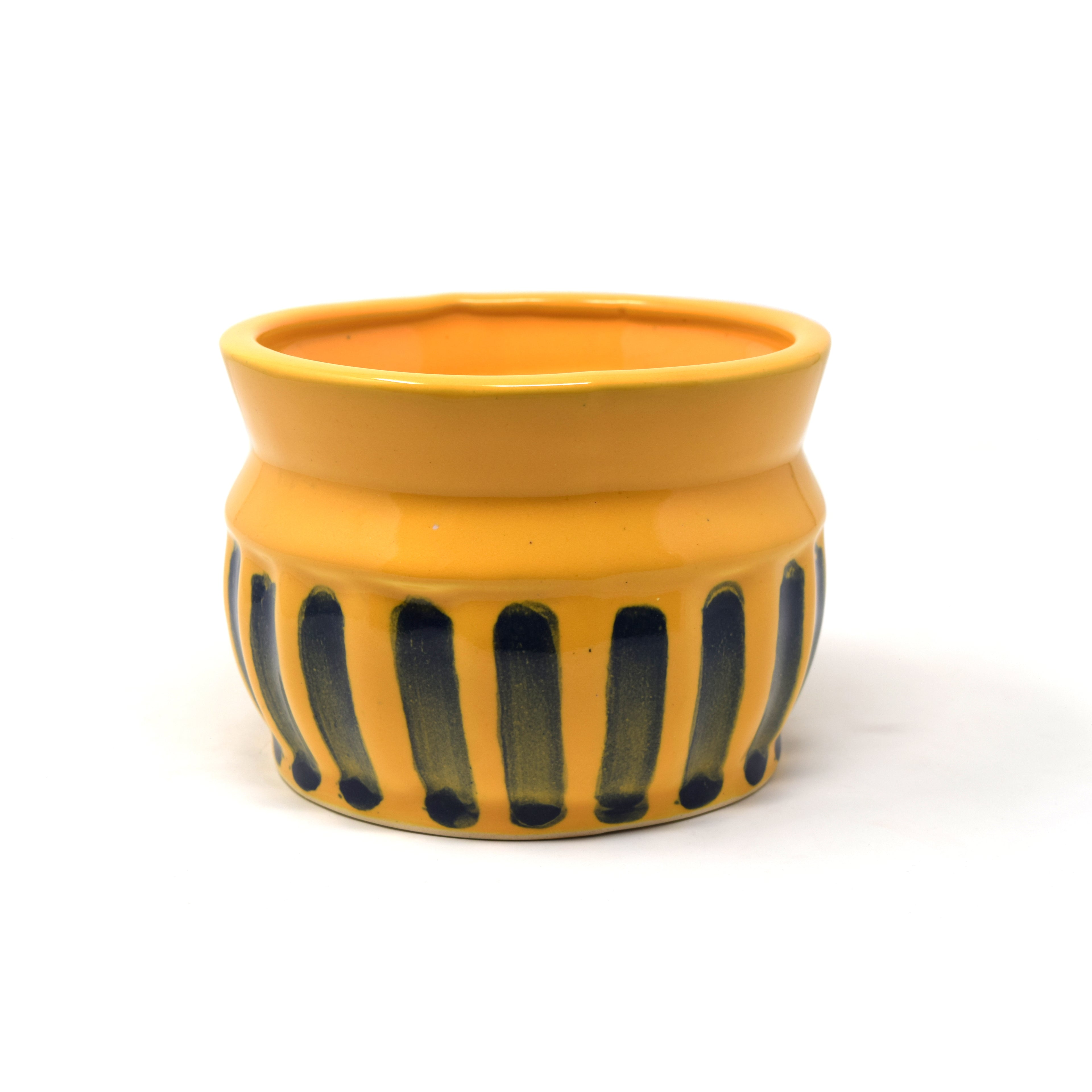 Ceramic Planter Pot, Ribbed Design