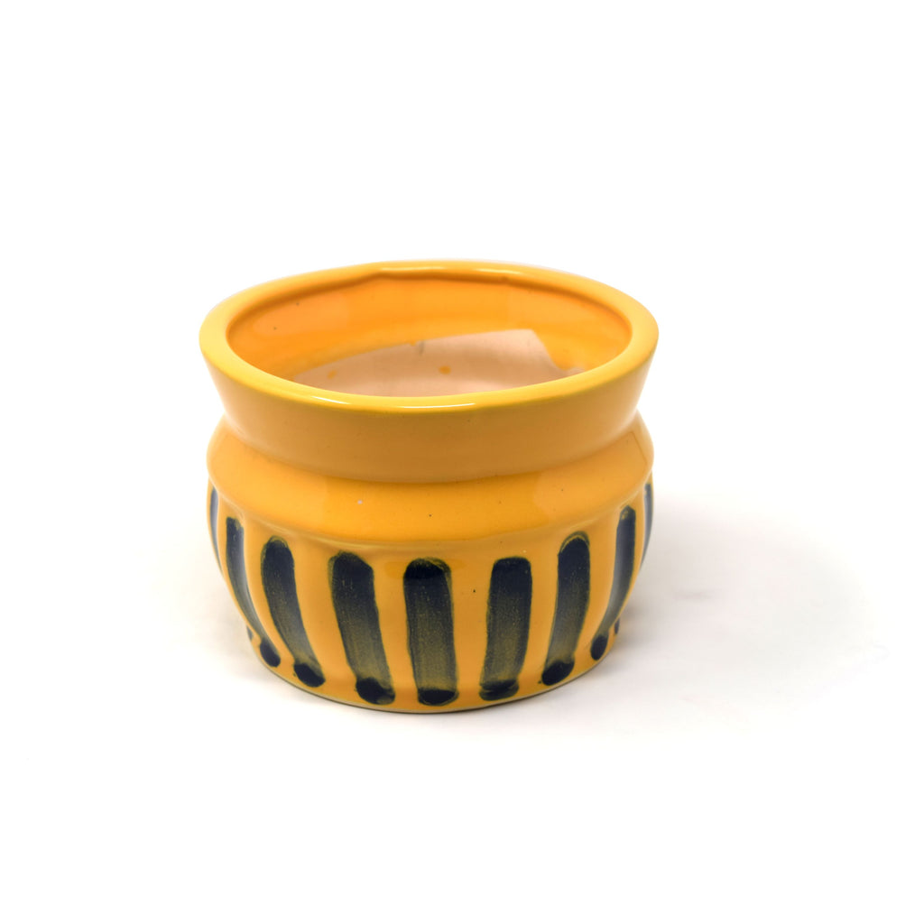 Ceramic Planter Pot, Ribbed Design