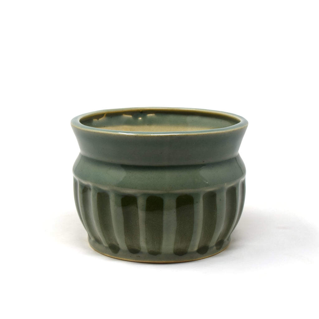 Ceramic Planter Pot, Ribbed Design
