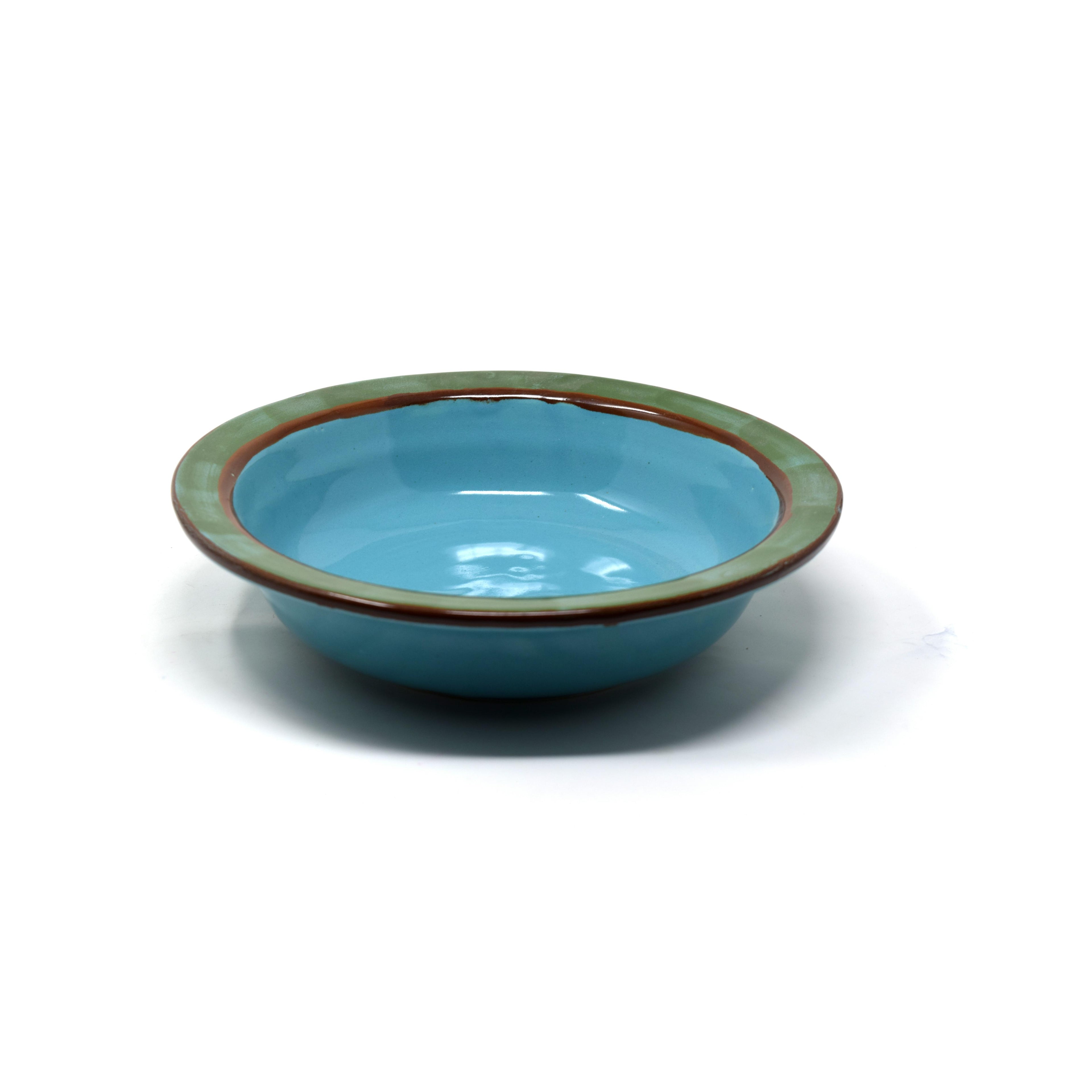 Set of 2 Deep Pasta Ramen Noodle Ceramic Plate Bowl with Rim 9.5 inches
