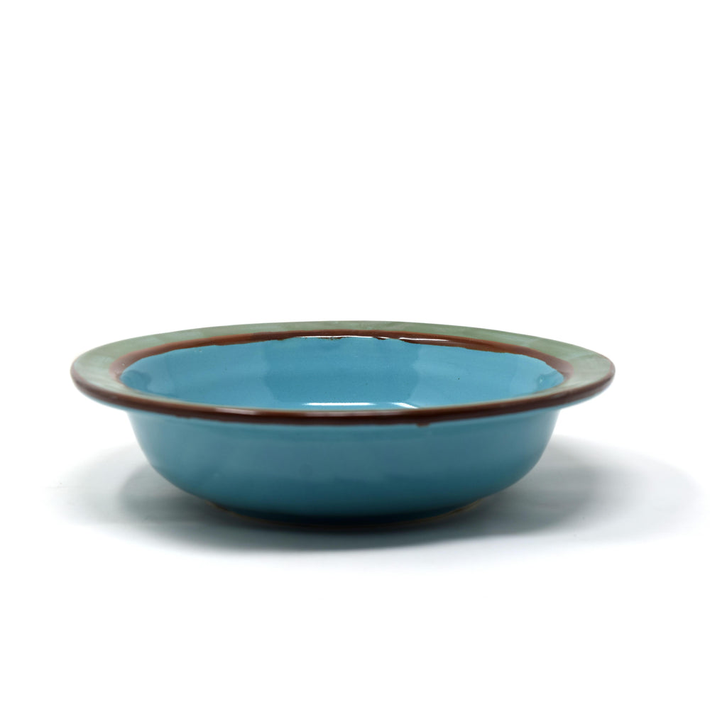 Set of 2 Deep Pasta Ramen Noodle Ceramic Plate Bowl with Rim 9.5 inches