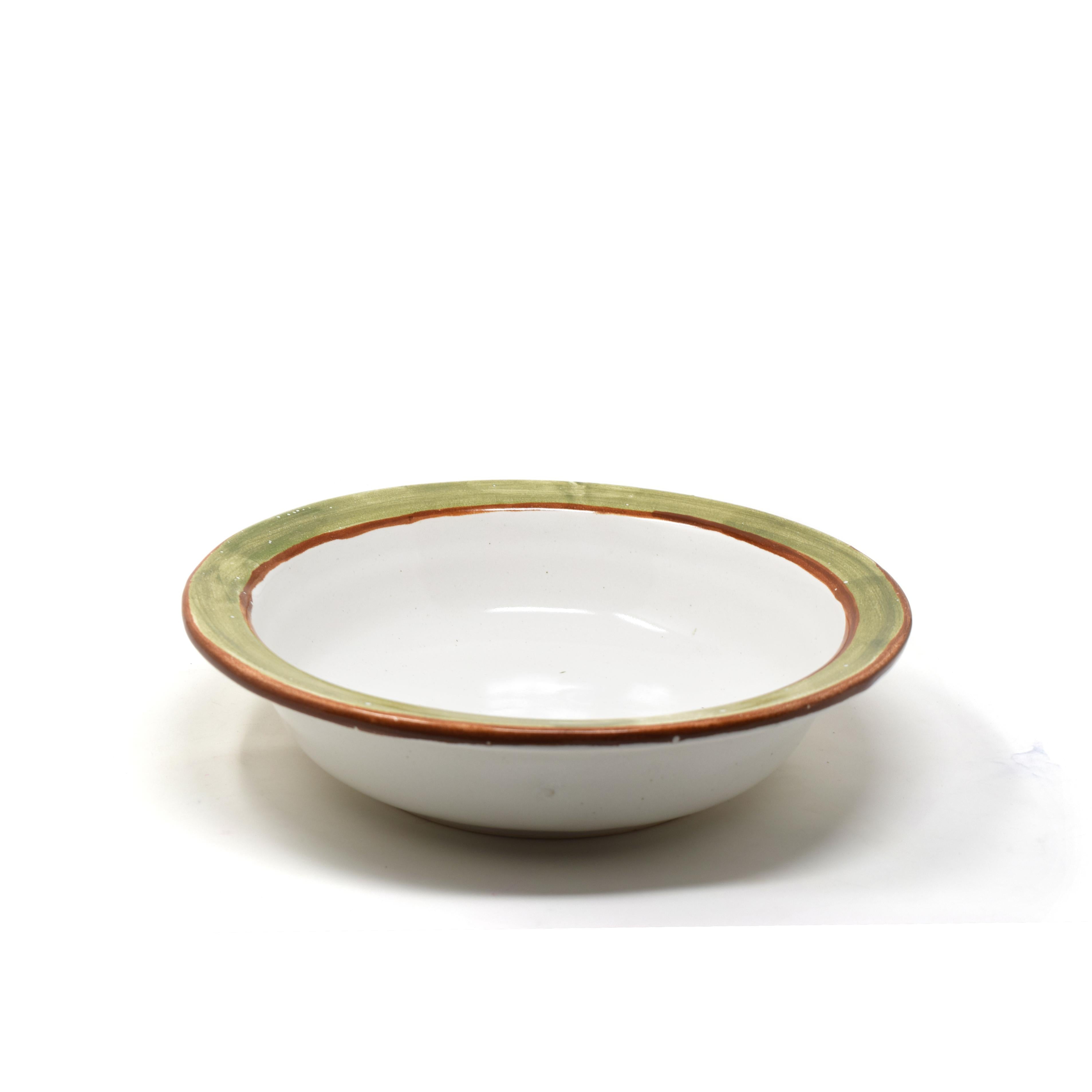Set of 2 Deep Pasta Ramen Noodle Ceramic Plate Bowl with Rim 9.5 inches