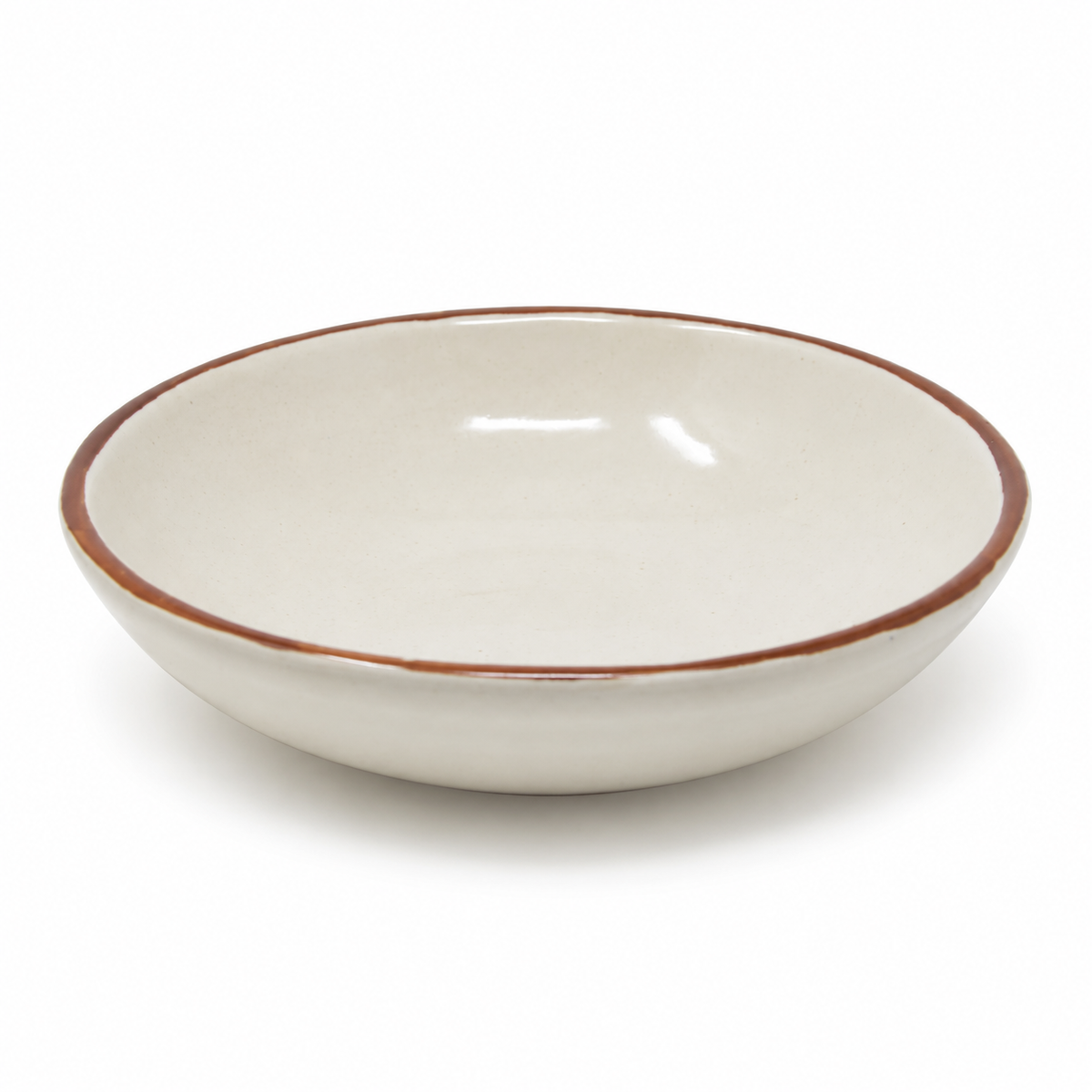 Shallow Ceramic Serving Bowl with Rounded Edges – 7.5 Inch
