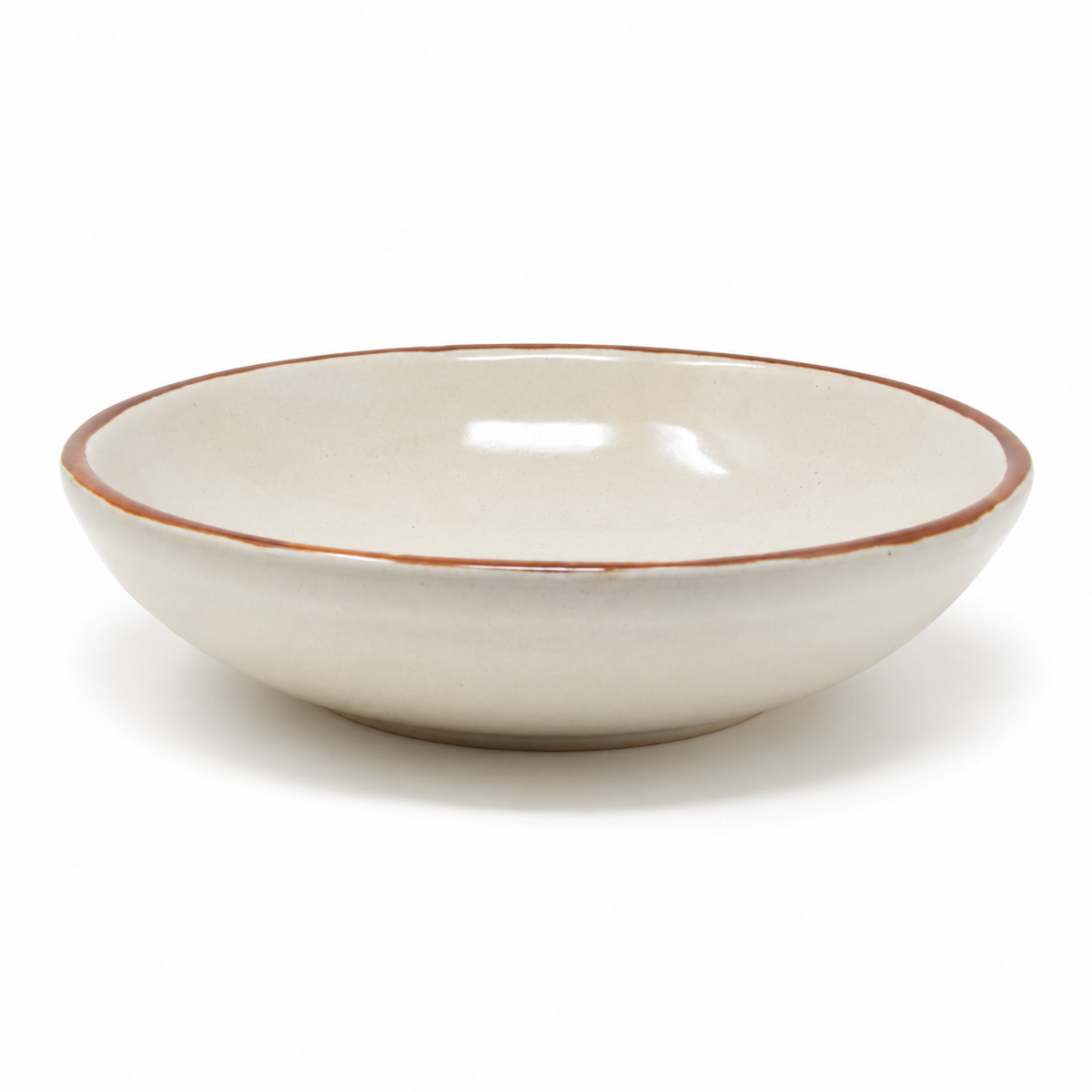 Shallow Ceramic Serving Bowl with Rounded Edges – 7.5 Inch