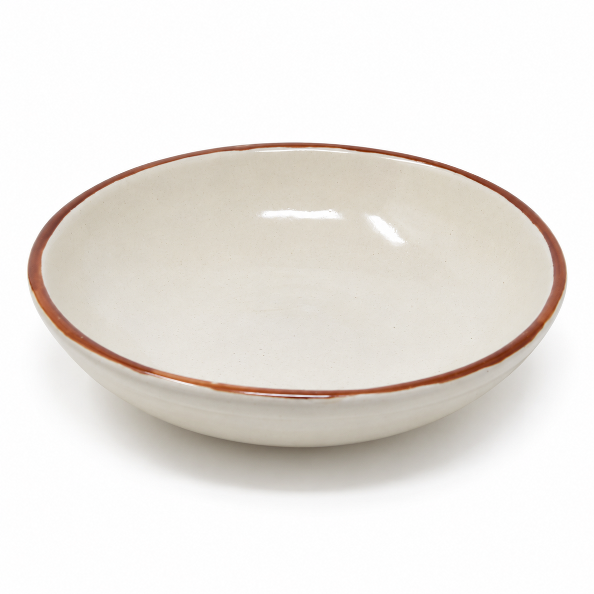 Shallow Ceramic Serving Bowl with Rounded Edges – 7.5 Inch