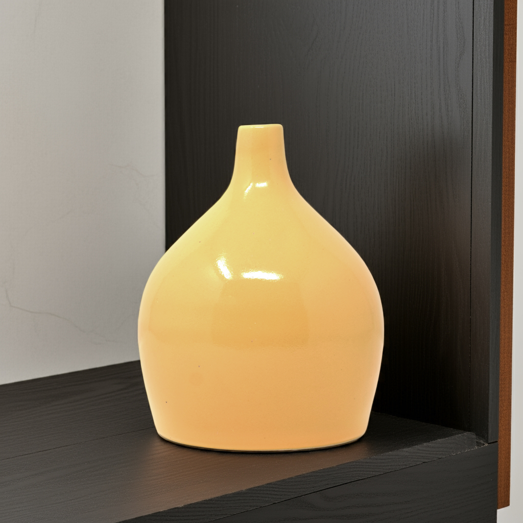 Ceramic Round Curved Vase Vaastu