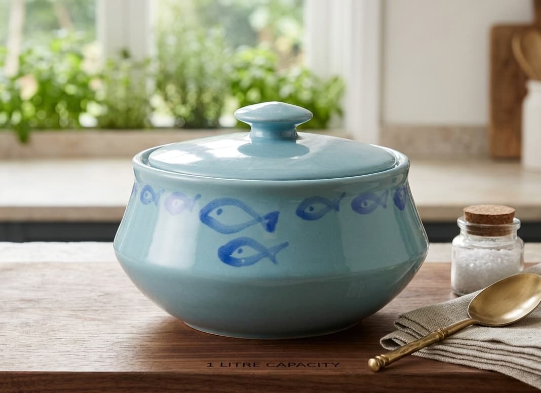 Ceramic Serving Casserole Pot Handi 1.5 liter